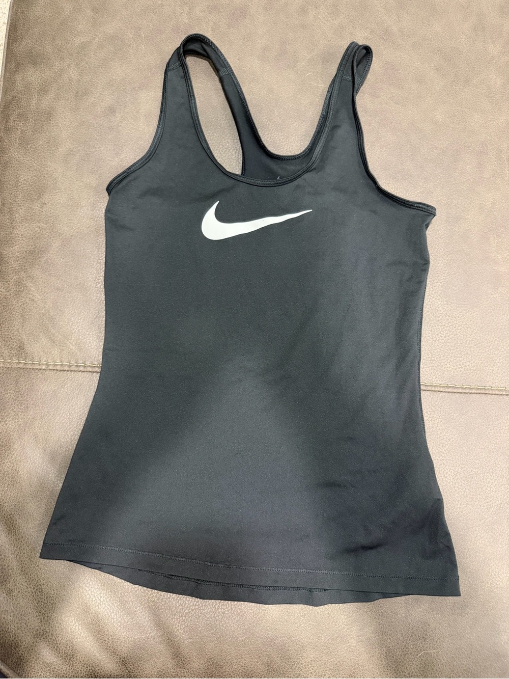 Nike Black Racerback Tank with White Swoosh